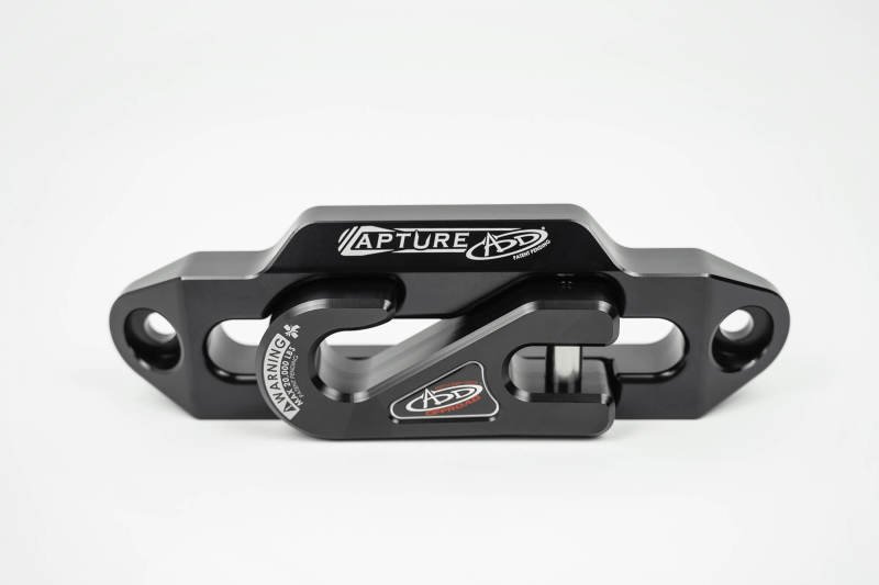Addictive Desert Designs 1-5/16in Winch Fairlead Plate w/ Recessed Round End Hook - Black - Black Ops Auto Works