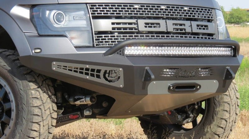 Addictive Desert Designs 10-14 Ford F-150 Raptor HoneyBadger Front Bumper w/ Winch Mount - Black Ops Auto Works