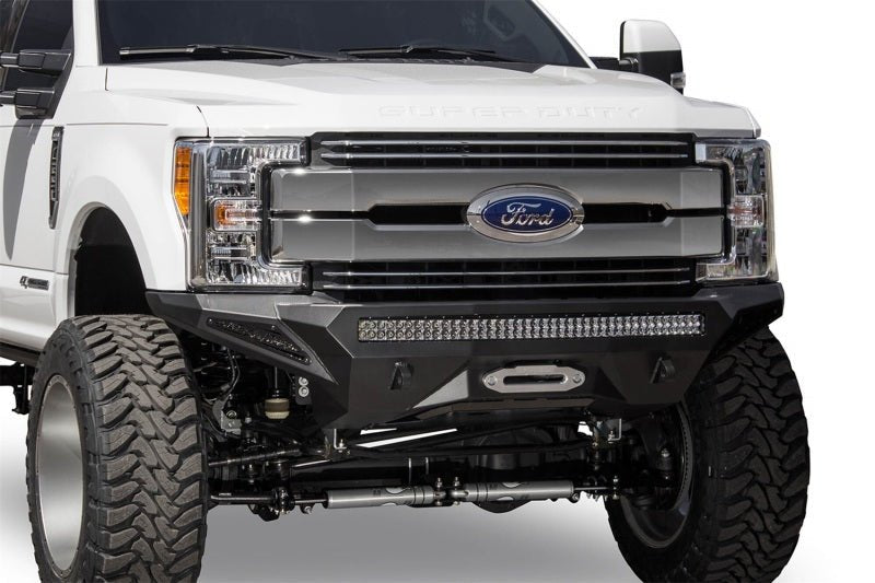 Addictive Desert Designs 17-18 Ford F-250 Super Duty Stealth Fighter Front Bumper w/ Winch Mounts - Black Ops Auto Works