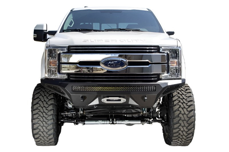 Addictive Desert Designs 17-18 Ford F-250 Super Duty Stealth Fighter Front Bumper w/ Winch Mounts - Black Ops Auto Works