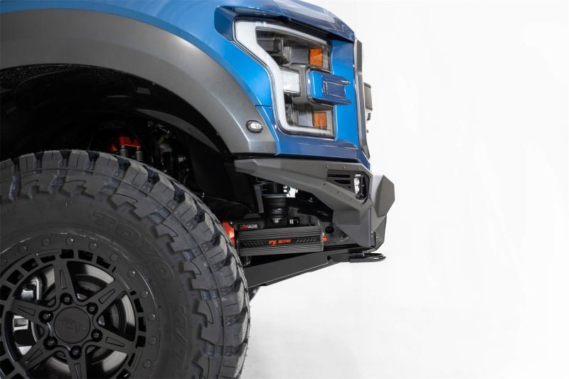 Addictive Desert Designs 17-20 Ford F-150 Raptor Bomber Front Bumper w/ 4 Rigid 360 6in Round Mounts - Black Ops Auto Works