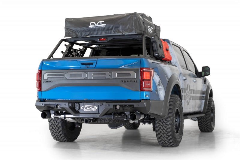 Addictive Desert Designs 17-20 Ford Raptor F-150 Bomber Rear Bumper w/ Backup Sensor Cutouts - Black Ops Auto Works