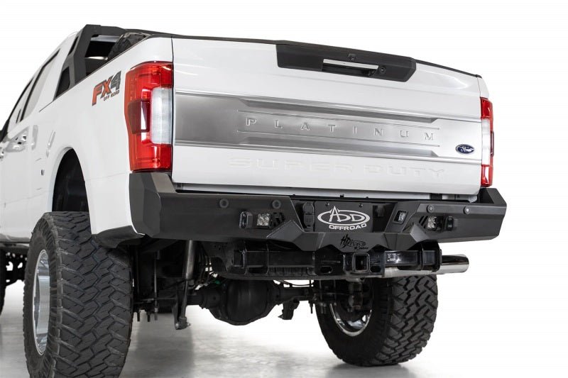 Addictive Desert Designs 17-20 Ford Super Duty Bomber HD Rear Bumper w/ Mounts For Cube Lights - Black Ops Auto Works