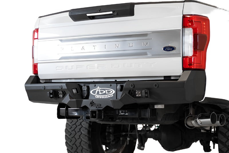 Addictive Desert Designs 17-20 Ford Super Duty Bomber HD Rear Bumper w/ Mounts For Cube Lights - Black Ops Auto Works
