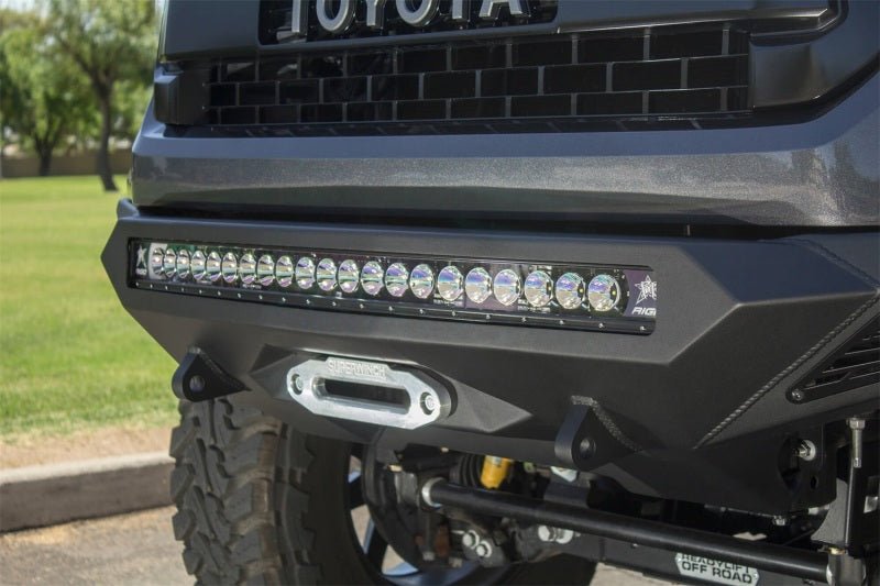 Addictive Desert Designs 2014+ Toyota Tundra Stealth Fighter Front Bumper w/Winch Mount & Sensors - Black Ops Auto Works