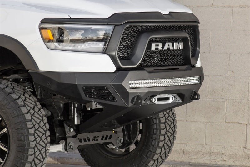 Addictive Desert Designs 2019 Ram Rebel 1500 Stealth Fighter Fr Bumper w/Winch&Parking Sensor Mounts - Black Ops Auto Works