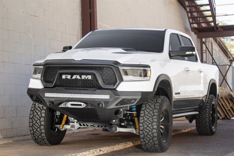 Addictive Desert Designs 2019 Ram Rebel 1500 Stealth Fighter Fr Bumper w/Winch&Parking Sensor Mounts - Black Ops Auto Works