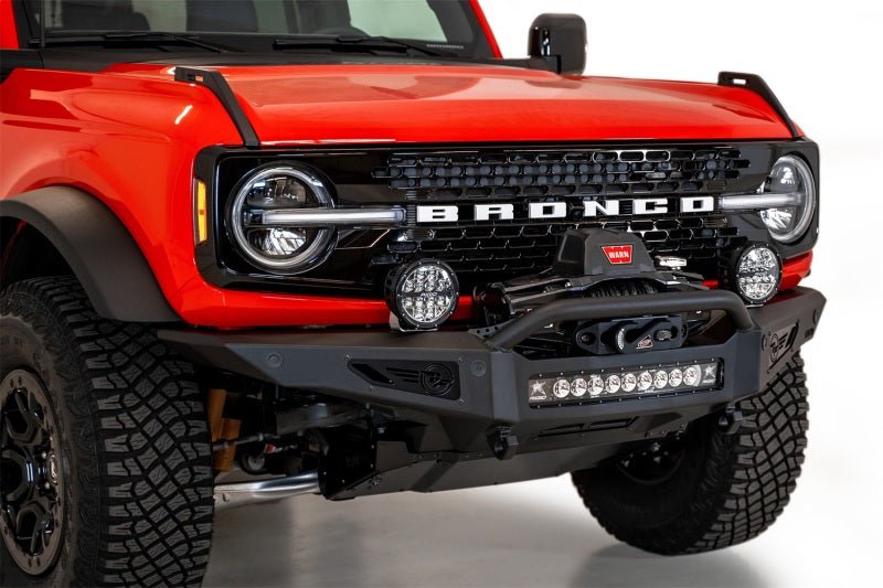 Addictive Desert Designs 2021+ Ford Bronco Rock Fighter Front Bumper - Hammer Black - Black Ops Auto Works