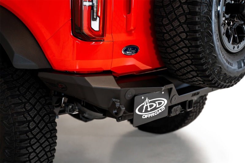 Addictive Desert Designs 2021+ Ford Bronco Rock Fighter Rear Bumper - Hammer Black - Black Ops Auto Works
