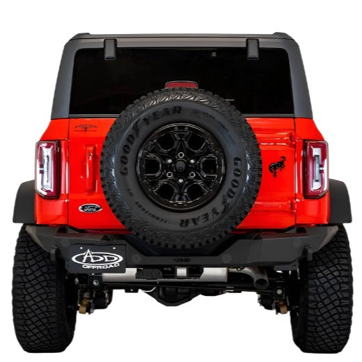 Addictive Desert Designs 2021+ Ford Bronco Rock Fighter Rear Bumper - Hammer Black - Black Ops Auto Works