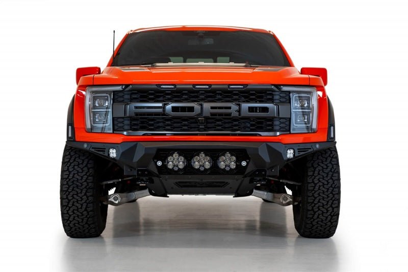 Addictive Desert Designs 2021+ Ford Raptor Bomber Front Bumper w/ 3 Baja Designs LP6 Light Mounts - Black Ops Auto Works