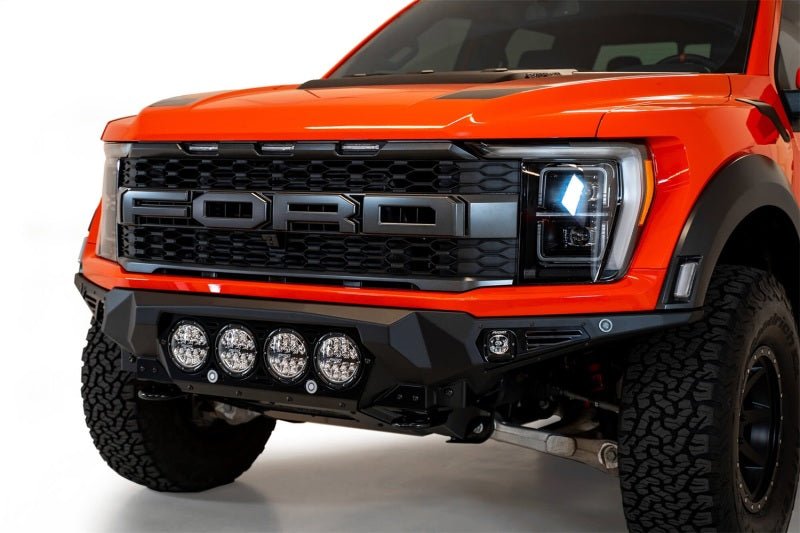 Addictive Desert Designs 2021+ Ford Raptor Bomber Front Bumper w/ 4 Rigid 360 6in Light Mounts - Black Ops Auto Works