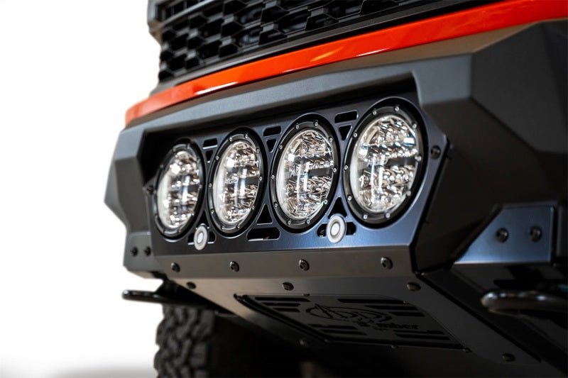 Addictive Desert Designs 2021+ Ford Raptor Bomber Front Bumper w/ 4 Rigid 360 6in Light Mounts - Black Ops Auto Works