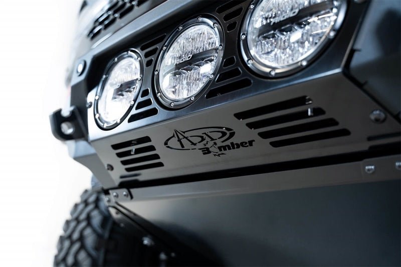 Addictive Desert Designs 21-22 Ford Bronco Bomber Front Bumper (w/ 3 Rigid 360 Mounts) - Black Ops Auto Works