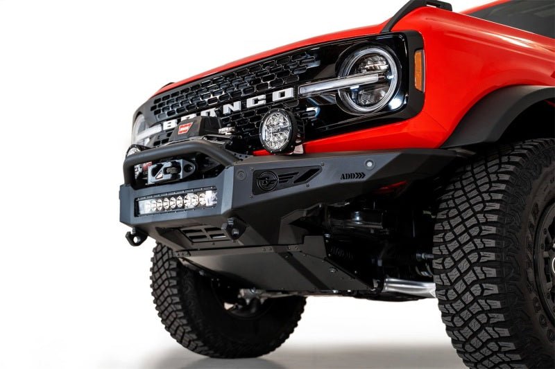 Addictive Desert Designs 2021+ Ford Bronco Rock Fighter Front Bumper - Hammer Black - Addictive Desert Designs F230181060103