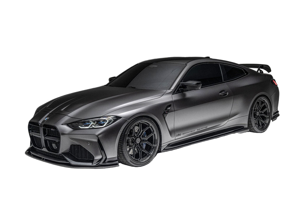 ADRO front bumper V1 installed on a gray BMW M4 coupe