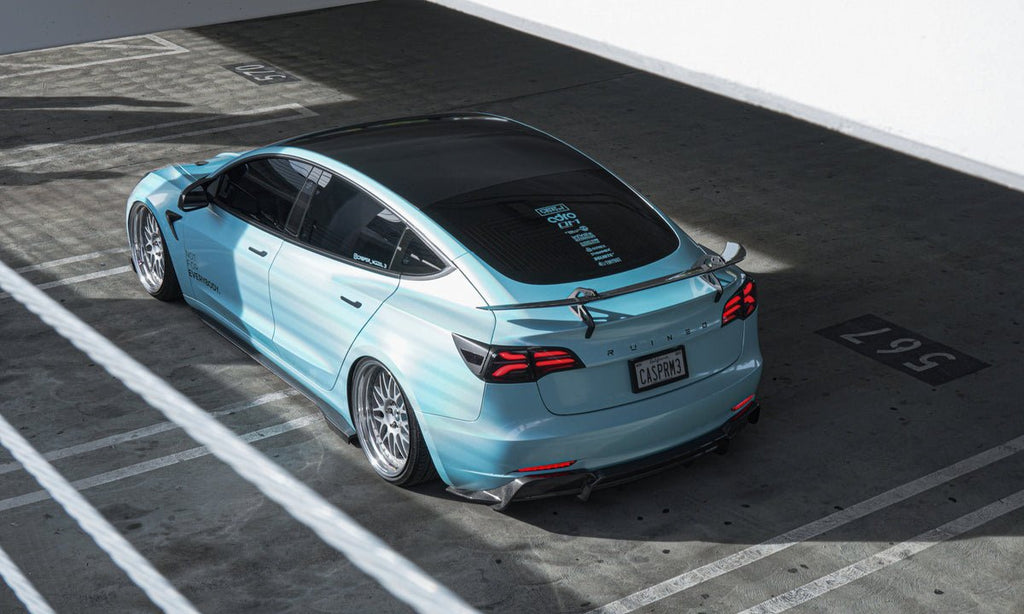 ADRO Tesla Model 3 AT-S Carbon Fiber Swan Neck Wing - Black Ops Auto Works