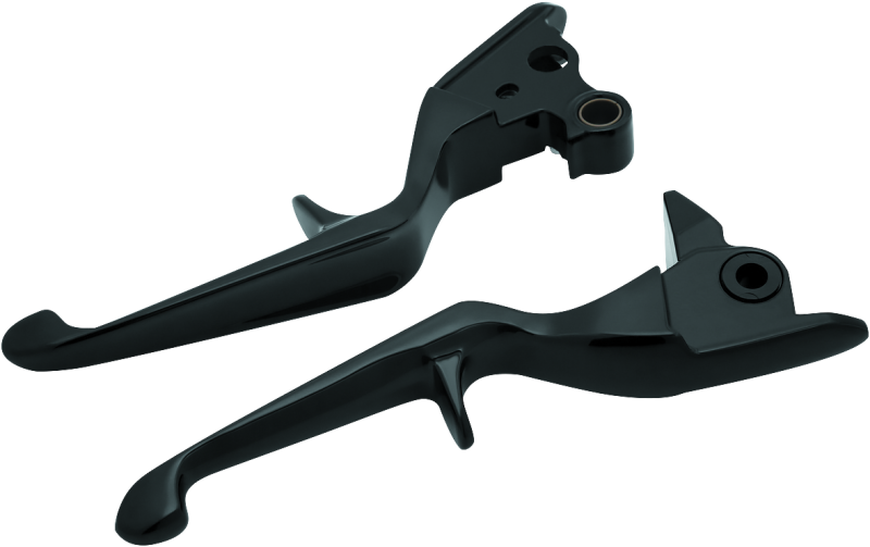 KUR1846-Kuryakyn Trigger Lever Set 08-13 Touring Cable Gloss Black-Levers-Kuryakyn