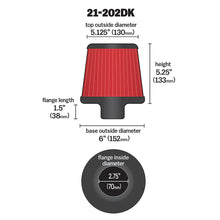 Load image into Gallery viewer, AEM 2.75 inch Short Neck 5 inch Element Filter Replacement - AEM Induction 21-202DK