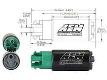 Load image into Gallery viewer, AEM 340LPH 65mm Fuel Pump Kit w/ Mounting Hooks - Ethanol Compatible - Black Ops Auto Works