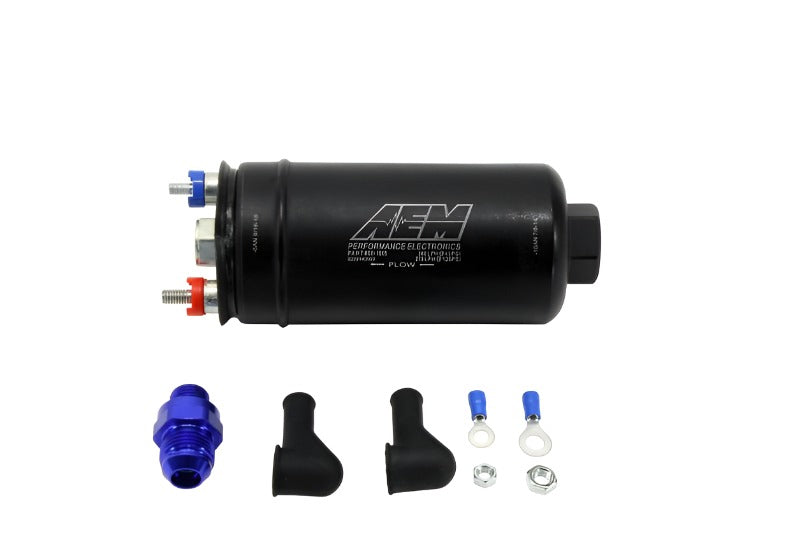 AEM 380LPH High Pressure Fuel Pump -6AN Female Out, -10AN Female In - Black Ops Auto Works