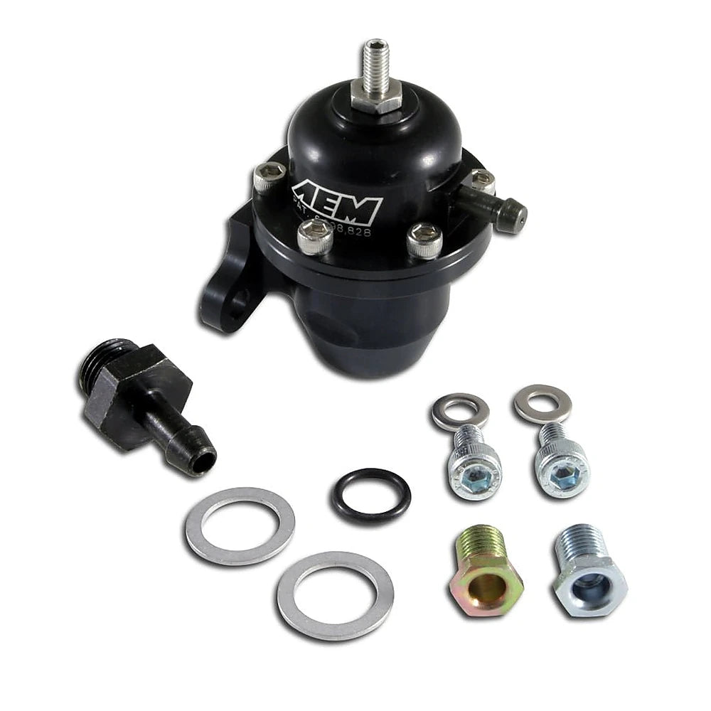 AEM 98-99 Acura CL / 00-05 S2000 / 98-02 Accord / 96-00 Civic Black Adjustable Fuel Pressure Regulat - AEM 25-301BK