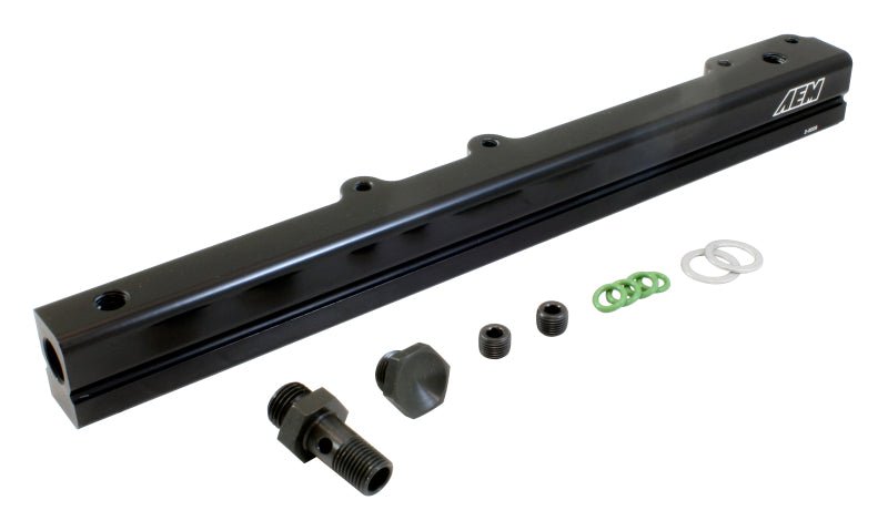AEM 96-00 Civic CX/DX/LX/EX & 96-97 Del Sol S/Si Black Fuel Rail - Black Ops Auto Works