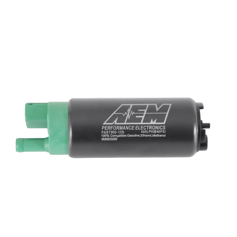 AEM 400 LPH E85 Compatible Fuel Pump Kit - Single Barb - Ethanol Compatible - AEM 50-1235