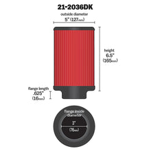 Load image into Gallery viewer, AEM Aif Filter, 3inFLG/ 5inOD/ 6-1/2inH Dry Flow - AEM Induction 21-2036DK