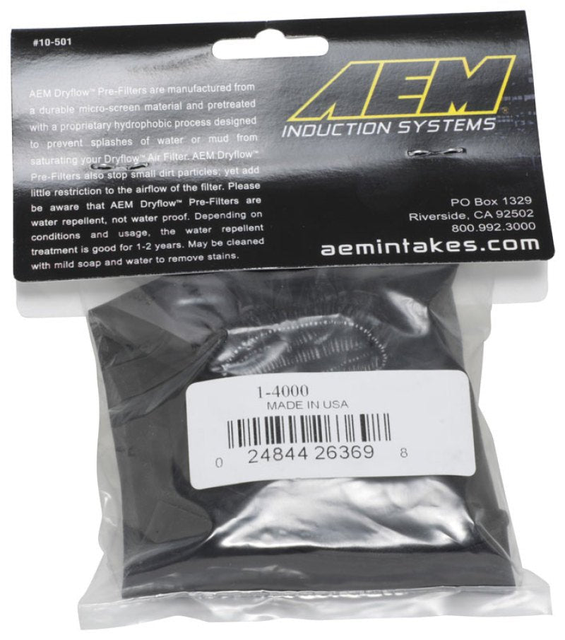 AEM Air Filter Wrap 6 inch Base 5 1/4 inch Top 5 inch Tall - Black Ops Auto Works