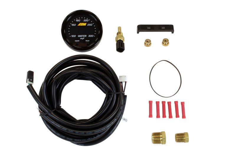 AEM X-Series Temperature 100-300F Gauge Kit (ONLY Black Bezel and Water Temp. Faceplate) - Black Ops Auto Works
