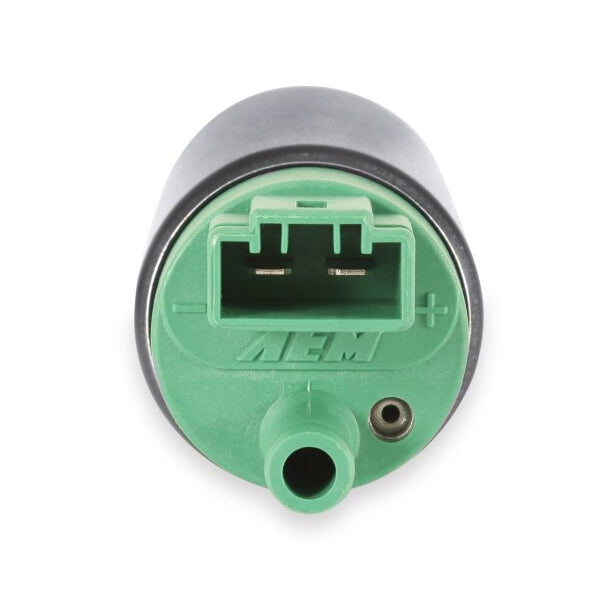 AEM 400 LPH single barb fuel pump full view