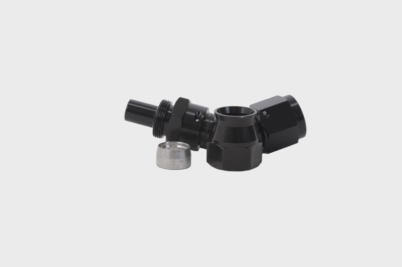 Aeromotive PTFE Hose End - AN-08 - 45 Deg - Black Anodized - Aeromotive 15354