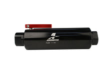 Load image into Gallery viewer, Aeromotive Aeromotive In-Line AN-12 Filter w/Shutoff Valve 100 Micron SS Element - Black Anodize Finish