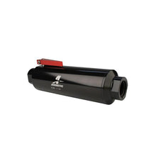 Load image into Gallery viewer, Aeromotive Aeromotive In-Line AN-12 Filter w/Shutoff Valve 100 Micron SS Element - Black Anodize Finish