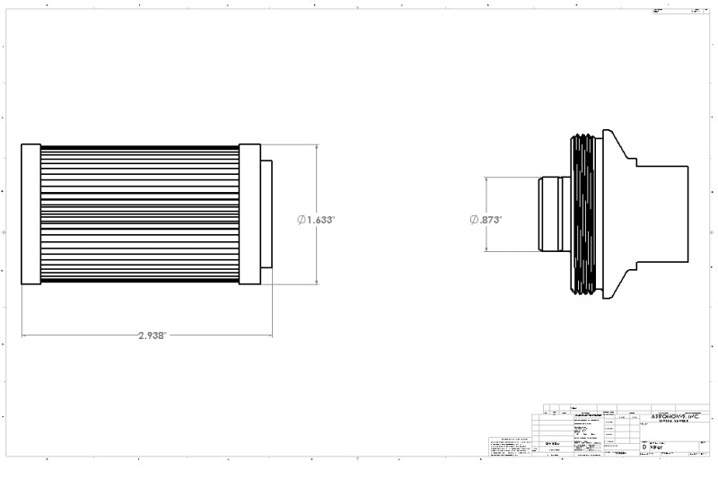 Aeromotive Aeromotive In-Line Filter - (AN-10) 10 Micron fabric Element