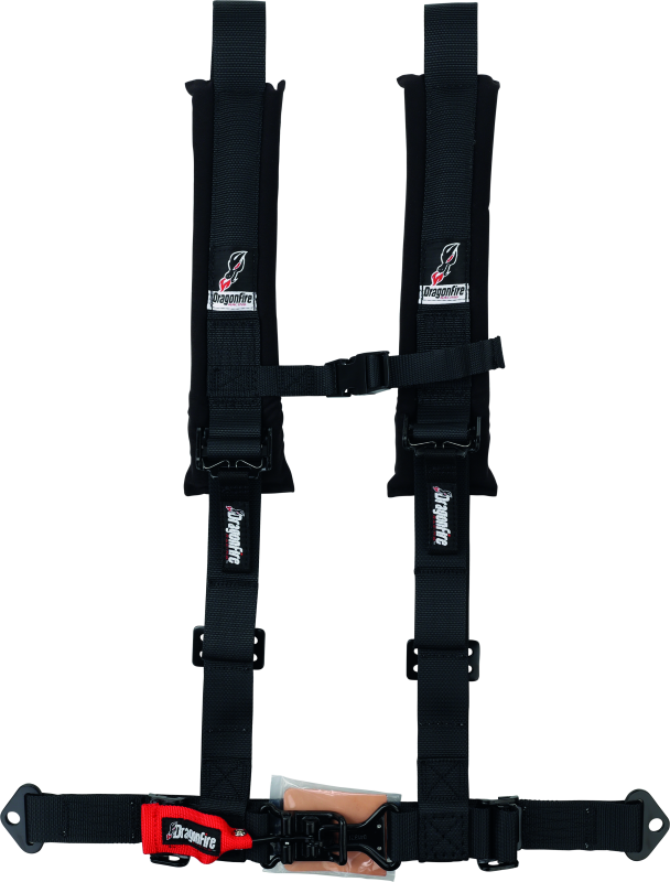 DFR520872-DragonFire Racing Harness- H-Style- 4-Point- 2in Youth- Black-Seat Belts & Harnesses-DragonFire Racing