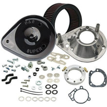 Load image into Gallery viewer, S&amp;S Cycle 08-16 Touring Stock Bore Throttle By Wire Teardrop Air Cleaner Kit - Gloss Black-Air Intake Components-S&amp;S Cycle