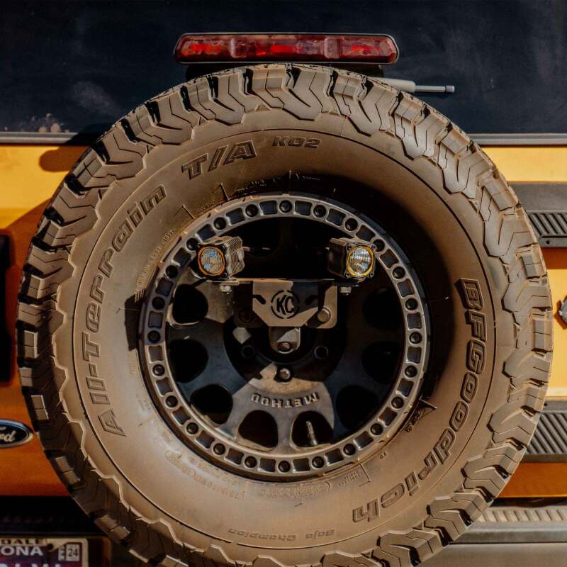 KCL7477-KC HiLiTES 21-24 Ford Bronco Spare Tire Carrier Light Mount w/ M12x1.5 Lug Nuts-Light Mounts-KC HiLiTES