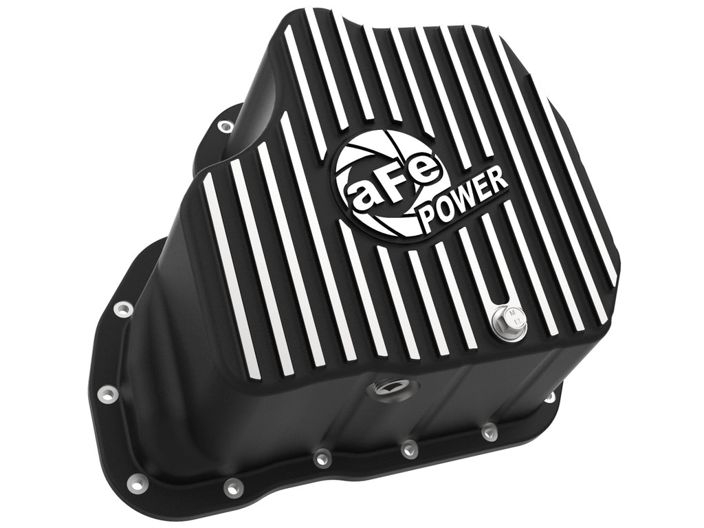 aFe 011-16 GM Diesel Trucks V8-6.6L LML Engine Oil Pan Black POWER Pro Series w/ Machined Fins aFe AFE46-71080B