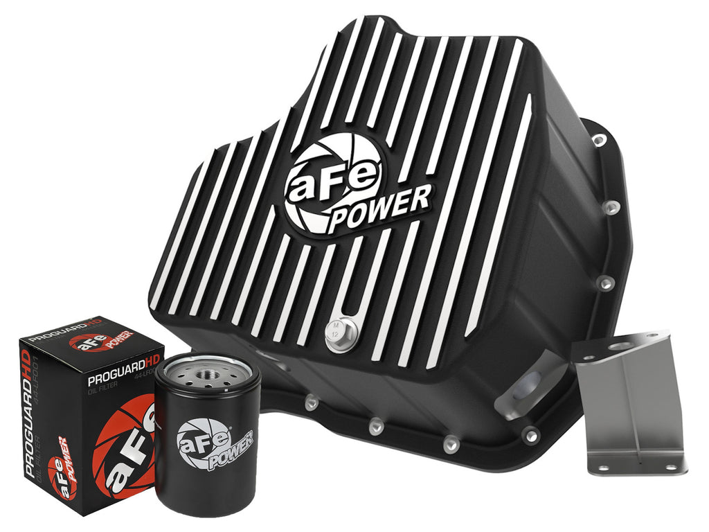 aFe 011-16 GM Diesel Trucks V8-6.6L LML Engine Oil Pan Black POWER Pro Series w/ Machined Fins aFe AFE46-71080B