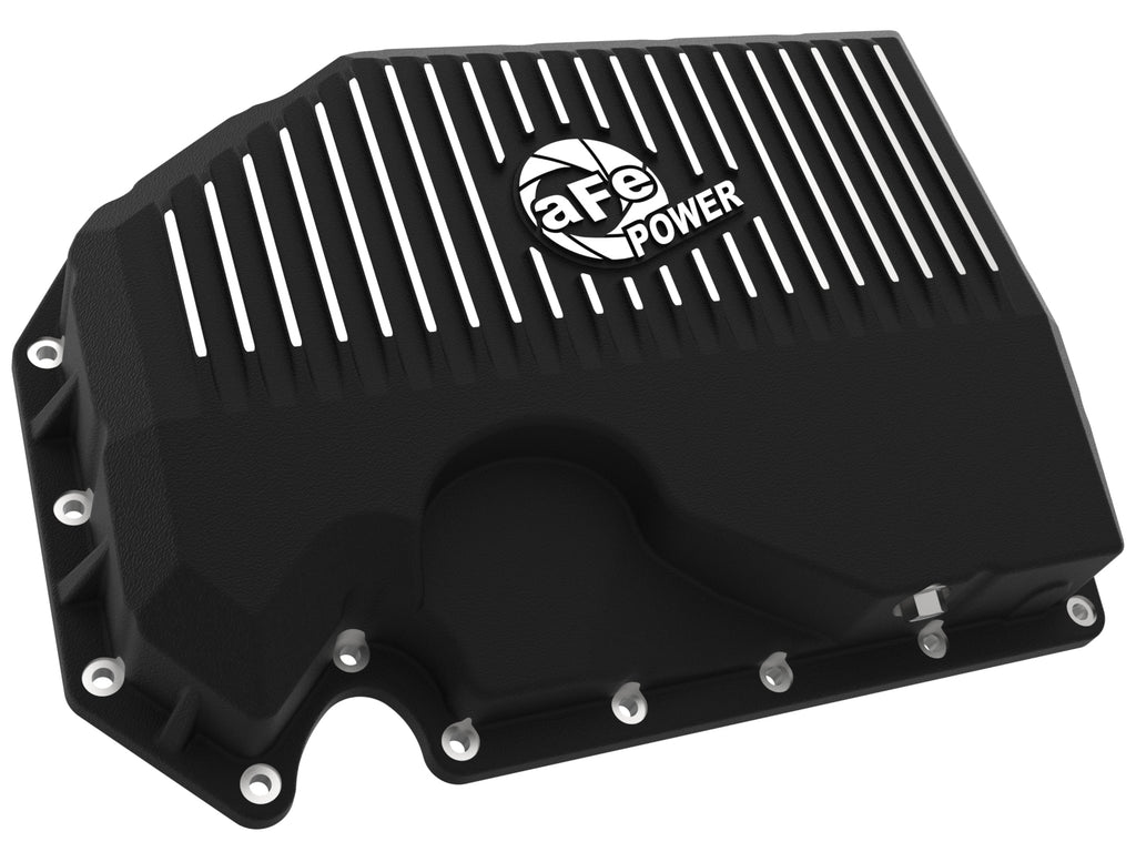 aFe 05-19 VW 1.8L/2.0L w/o Oil Sensor Engine Oil Pan Black POWER Street Series w/ Machined Fins aFe AFE46-71240B