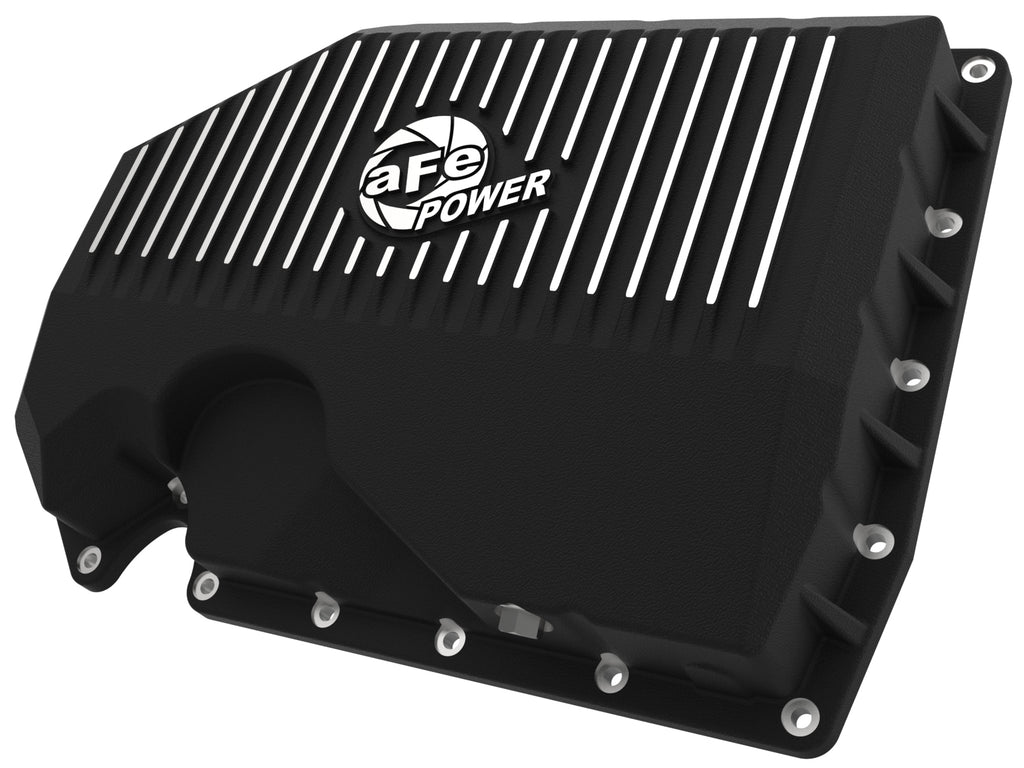 aFe 05-19 VW 1.8L/2.0L w/o Oil Sensor Engine Oil Pan Black POWER Street Series w/ Machined Fins aFe AFE46-71240B