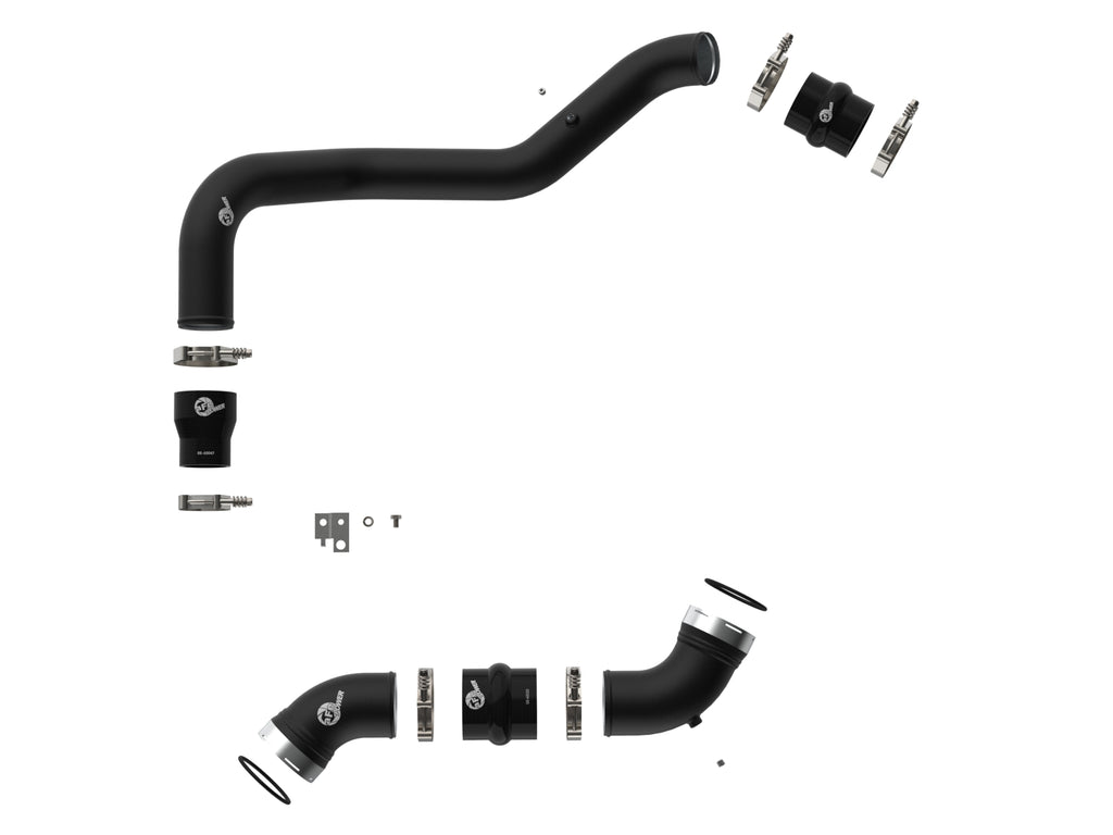 aFe 06-10 GM Diesel Trucks V8 6.6L BladeRunner Aluminum Hot & Cold Charge Pipe Kit - Black aFe AFE46-20054-B