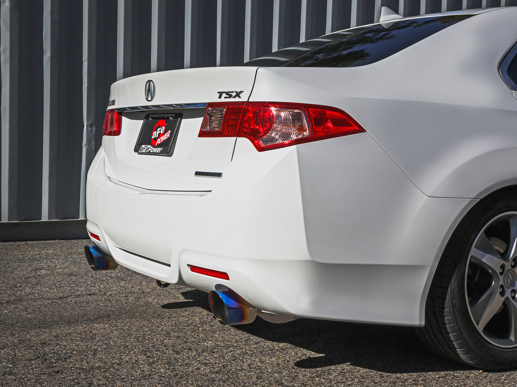 aFe 09-14 Acura TSX L4 2.4L Takeda 2-1/2in to 2-1/4in 304 SS Cat-Back Exhaust System w/BlueFlame Tip aFe AFE49-36629-L