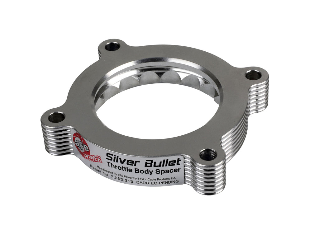 aFe 11-14 Ford Mustang/ 11-14 Ford F-150 V6 3.7L Silver Bullet Throttle Body Spacer - Silver aFe AFE46-33016