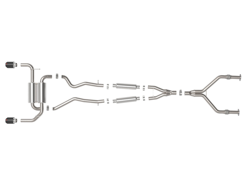 aFe 14-15 Infiniti Q50 (V37) V6 3.7L Takeda 2-1/2in SS Cat-Back Exhaust System w/ Carbon Fiber Tips aFe AFE49-36136-C