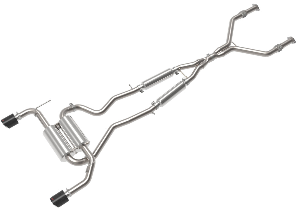 aFe 14-15 Infiniti Q50 (V37) V6 3.7L Takeda 2-1/2in SS Cat-Back Exhaust System w/ Carbon Fiber Tips aFe AFE49-36136-C