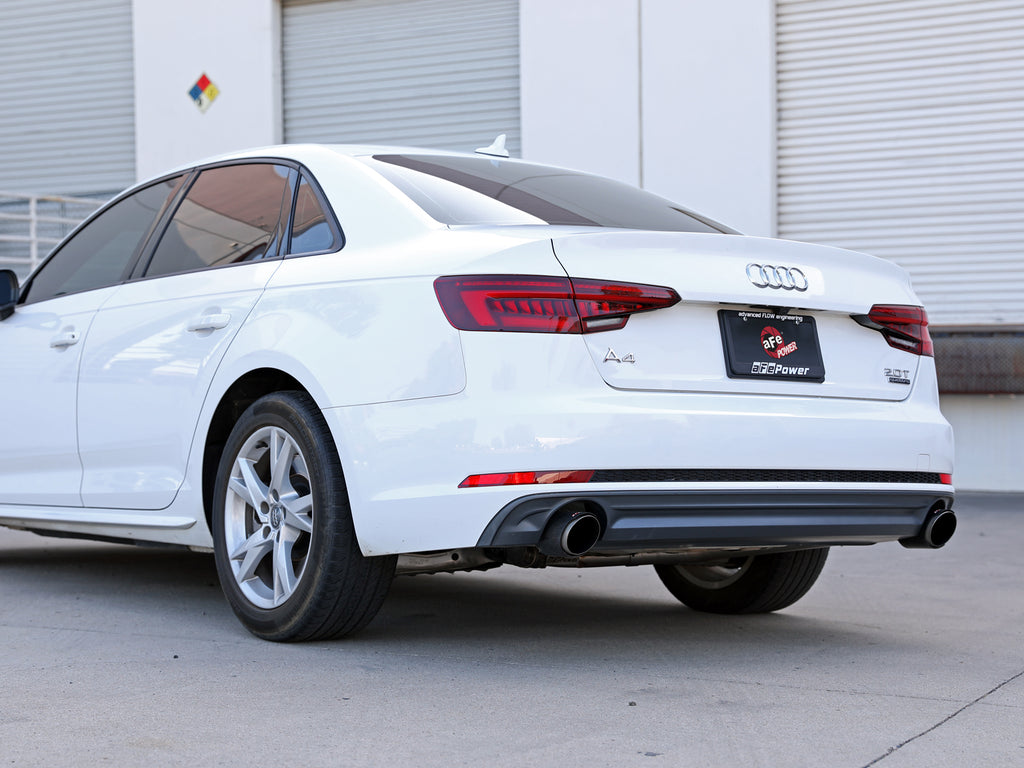 aFe 17-19 Audi A4 (L4-2.0L) MACH Force-Xp Stainless Steel Axle-Back Exhaust System - Black Tip aFe AFE49-36419-B