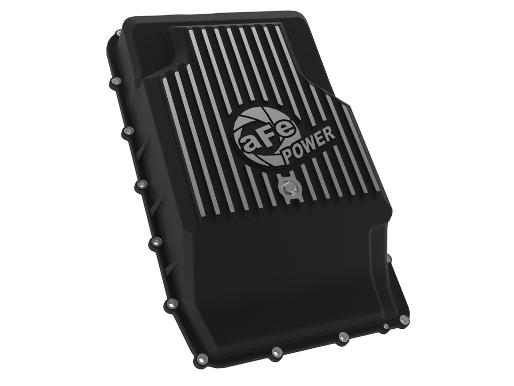 aFe 17-24 Ford F-150 10R60/10R80 Pro Series Rear Transmission Pan Black w/ Machined Fins aFe AFE46-71330B